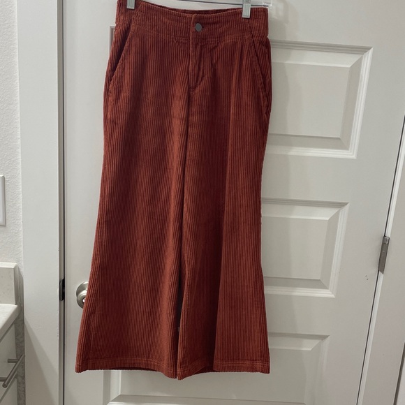 Pact Organic Women's Corduroy Cropped Wide Leg Pants - Warm Rust - Picture 3 of 11